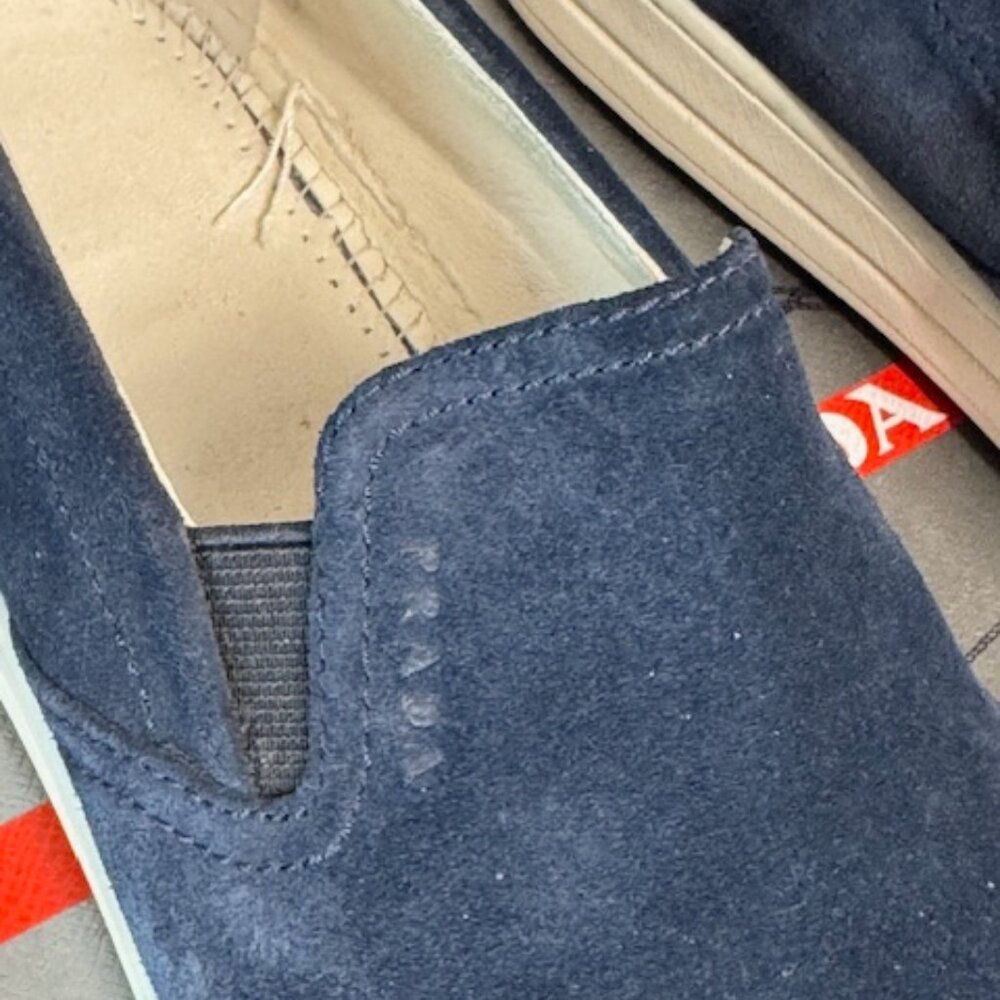 Prada Suede Slip-On Loafers — Blue | Size 40.5 - Picture 3 of 6